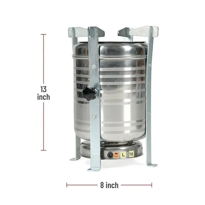 Compact Mountain Walls biomass stove, 13 by 8 inches
